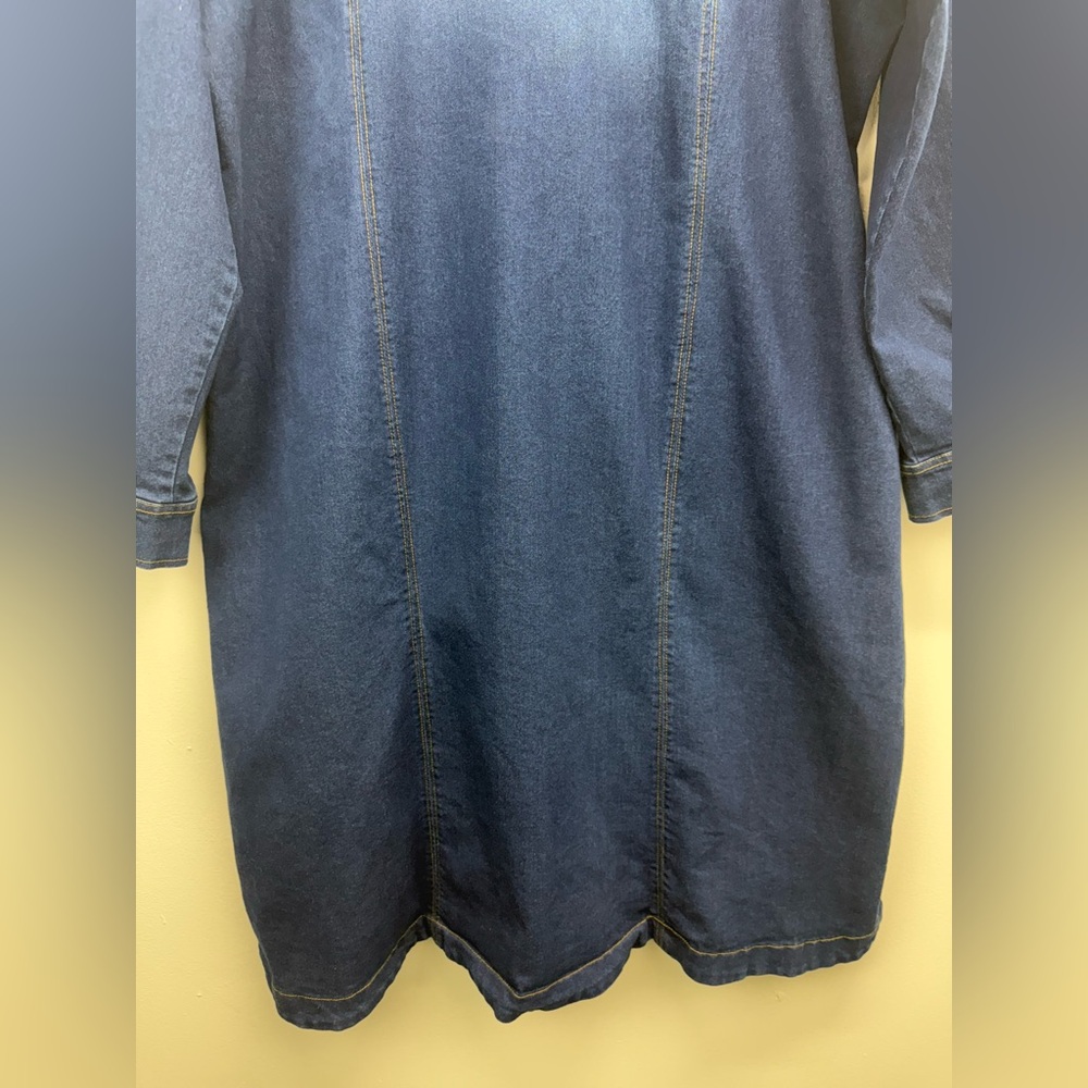 Dark Blue Denim Shirt Dress Size 3x - Picture 8 of 8
